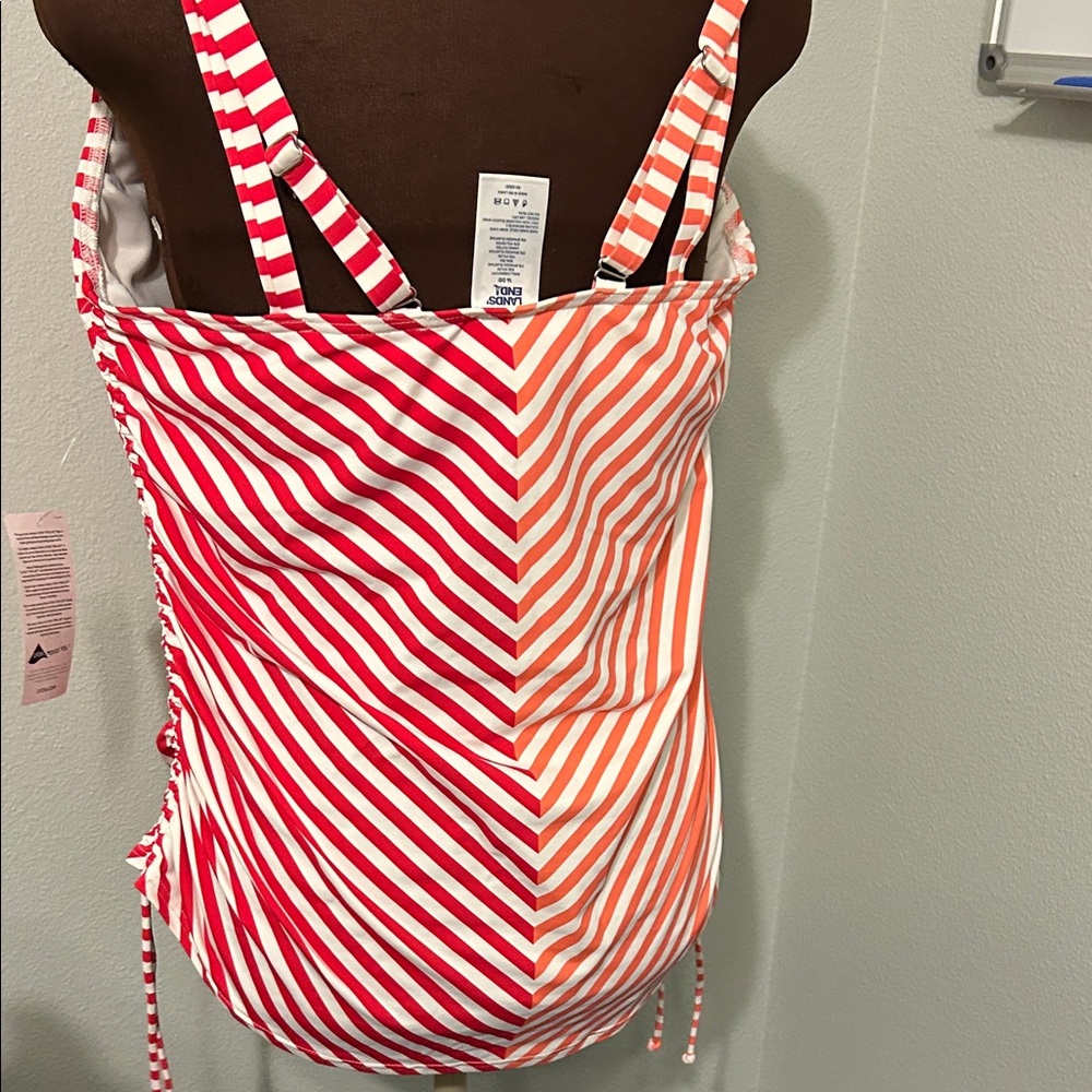 Lands' End Pink Striped Women's Swimsuit too sz 14 DD - Picture 6 of 8